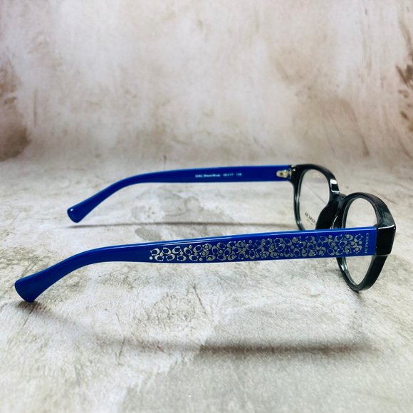 Coach Oval Black Blue And Silver Eyeglasses Glasses Frames NWOT - Picture 6 of 12